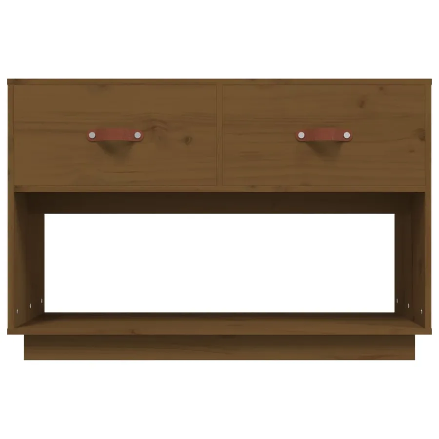 Meuble TV Marron miel 90x40x60 cm Bois de pin massif - 6