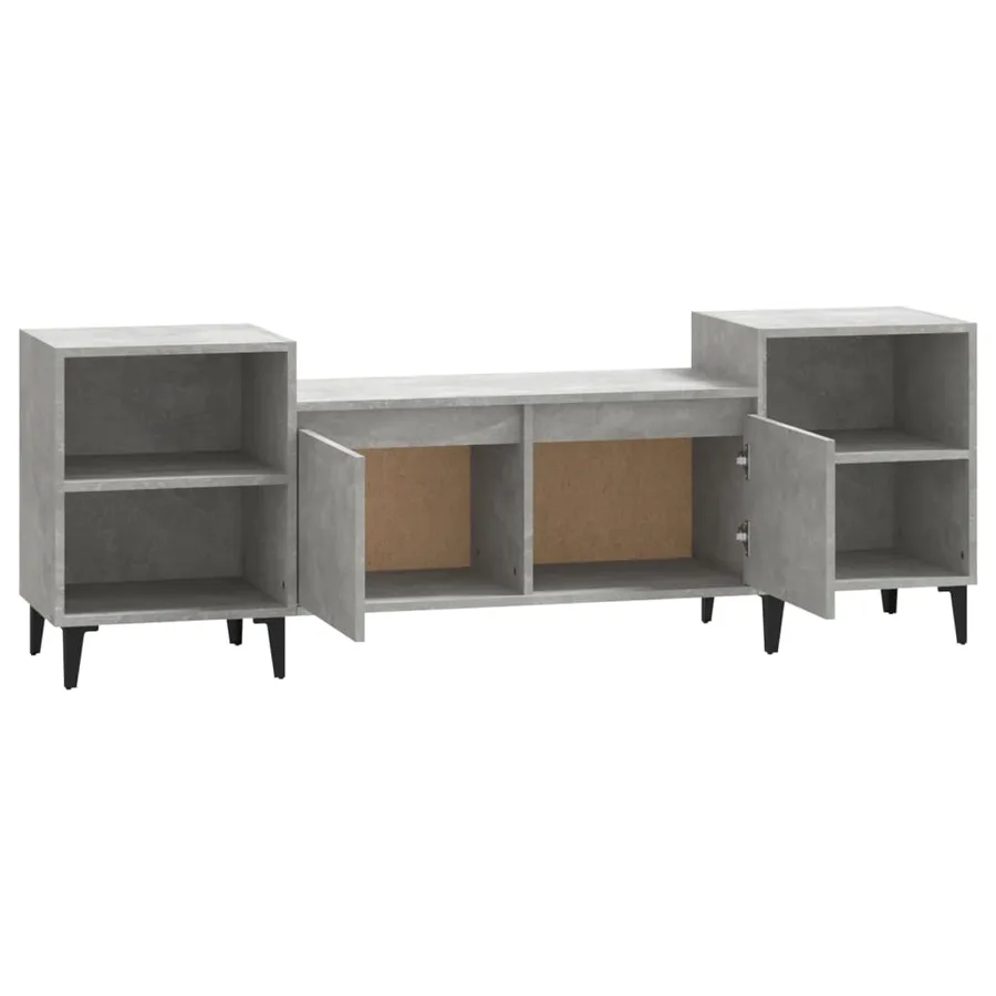 Meuble TV Gris béton 160x35x55 cm Bois d'ingénierie - 6