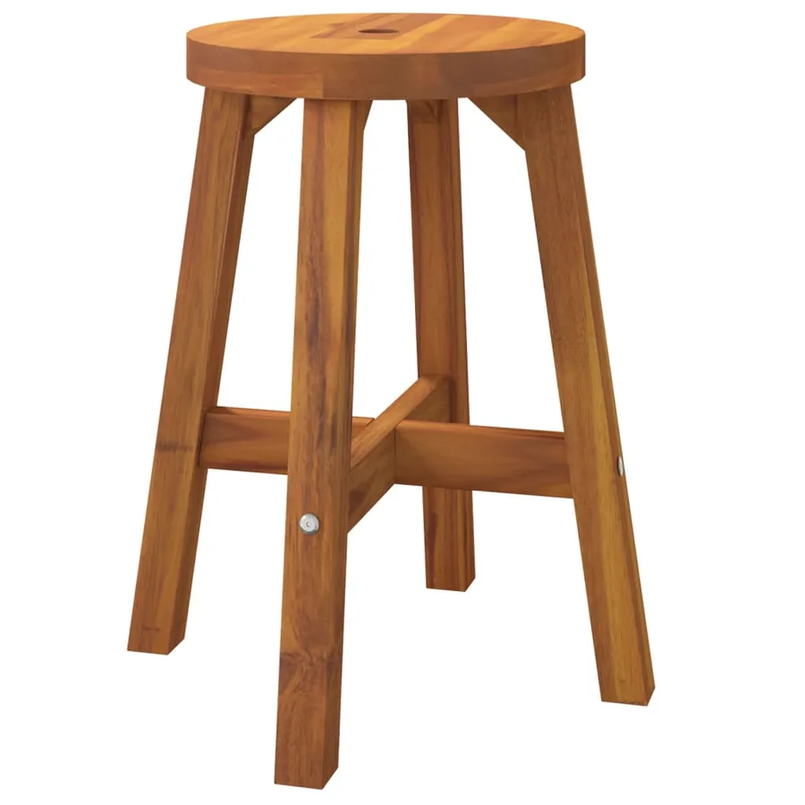 Tabouret Marron 38x38x45 cm Bois d'acacia solide - 2