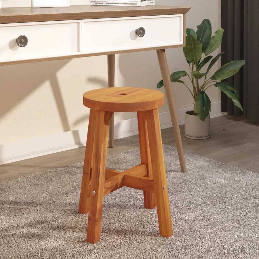 Tabouret Marron 38x38x45 cm Bois d'acacia solide - 3