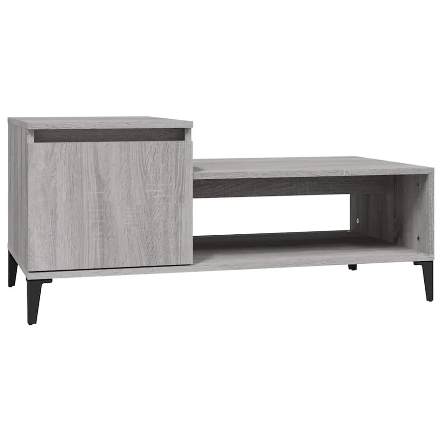 Table basse Sonoma gris 100x50x45 cm Bois d'ingénierie - 2