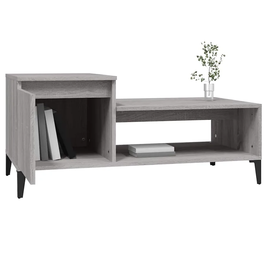Table basse Sonoma gris 100x50x45 cm Bois d'ingénierie - 4