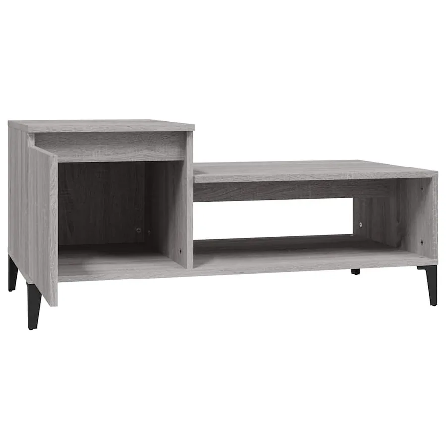 Table basse Sonoma gris 100x50x45 cm Bois d'ingénierie - 5