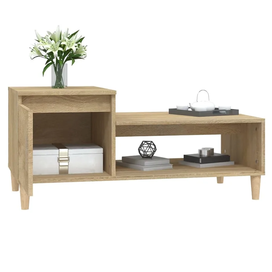 Table basse Chêne sonoma 100x50x45 cm Bois d'ingénierie - 4