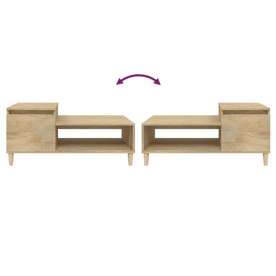 Table basse Chêne sonoma 100x50x45 cm Bois d'ingénierie - 8