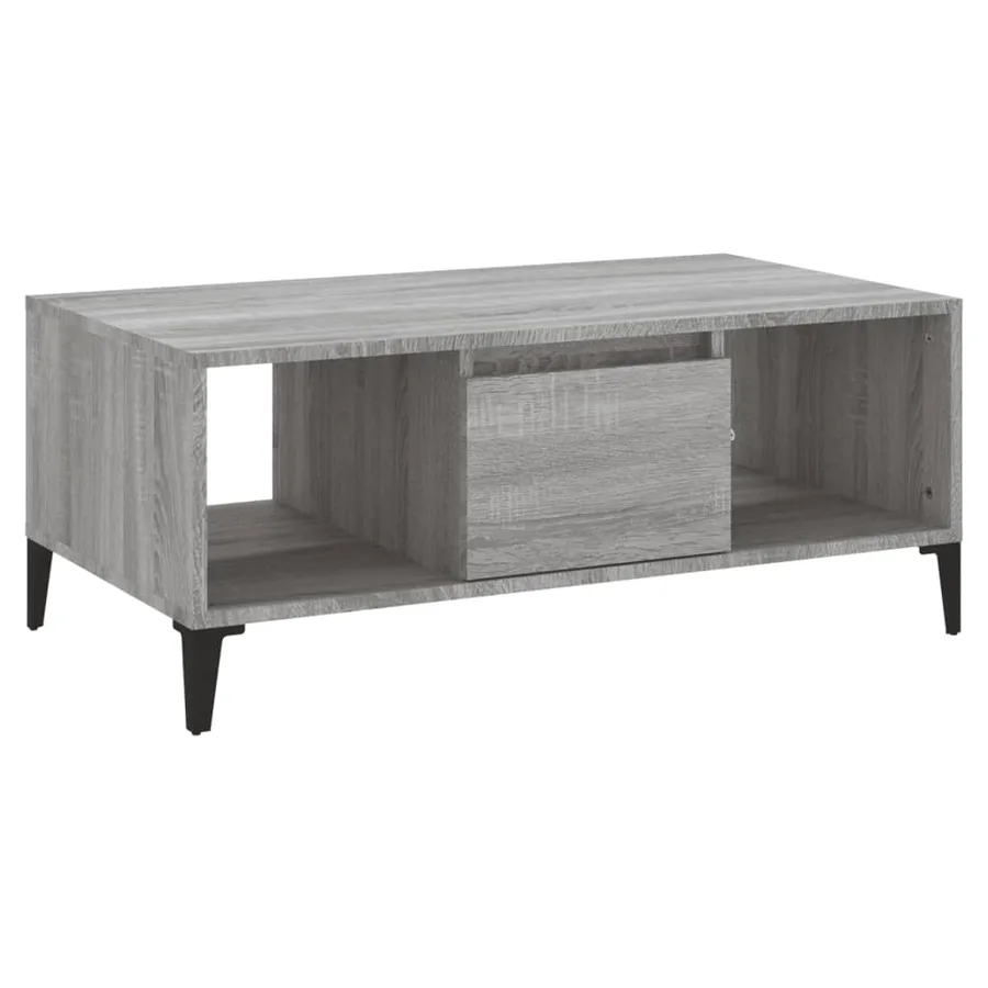 Table basse Sonoma gris 90x50x36,5 cm Bois d'ingénierie - 2
