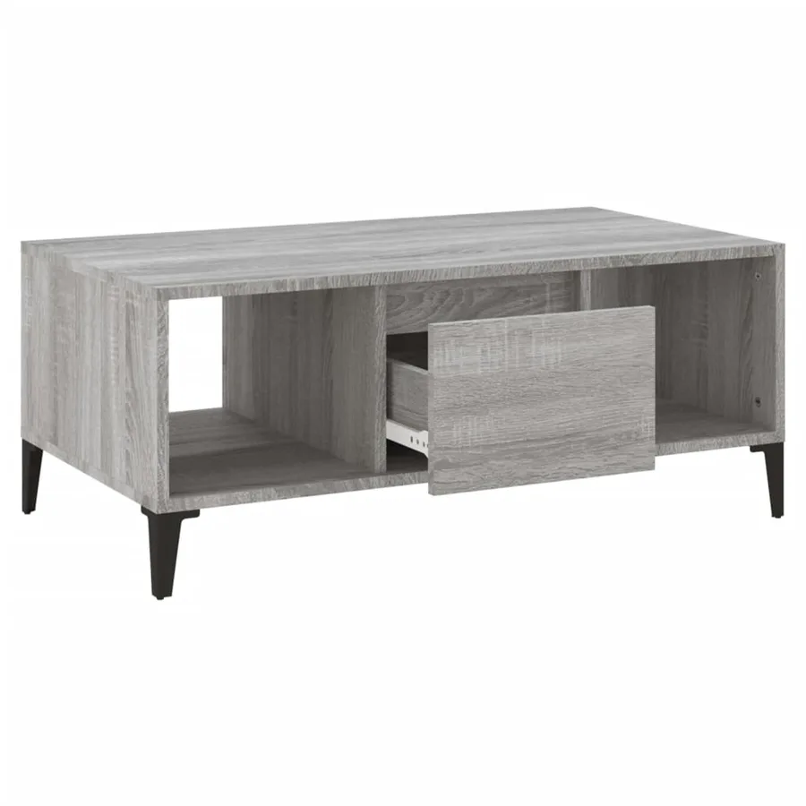Table basse Sonoma gris 90x50x36,5 cm Bois d'ingénierie - 6