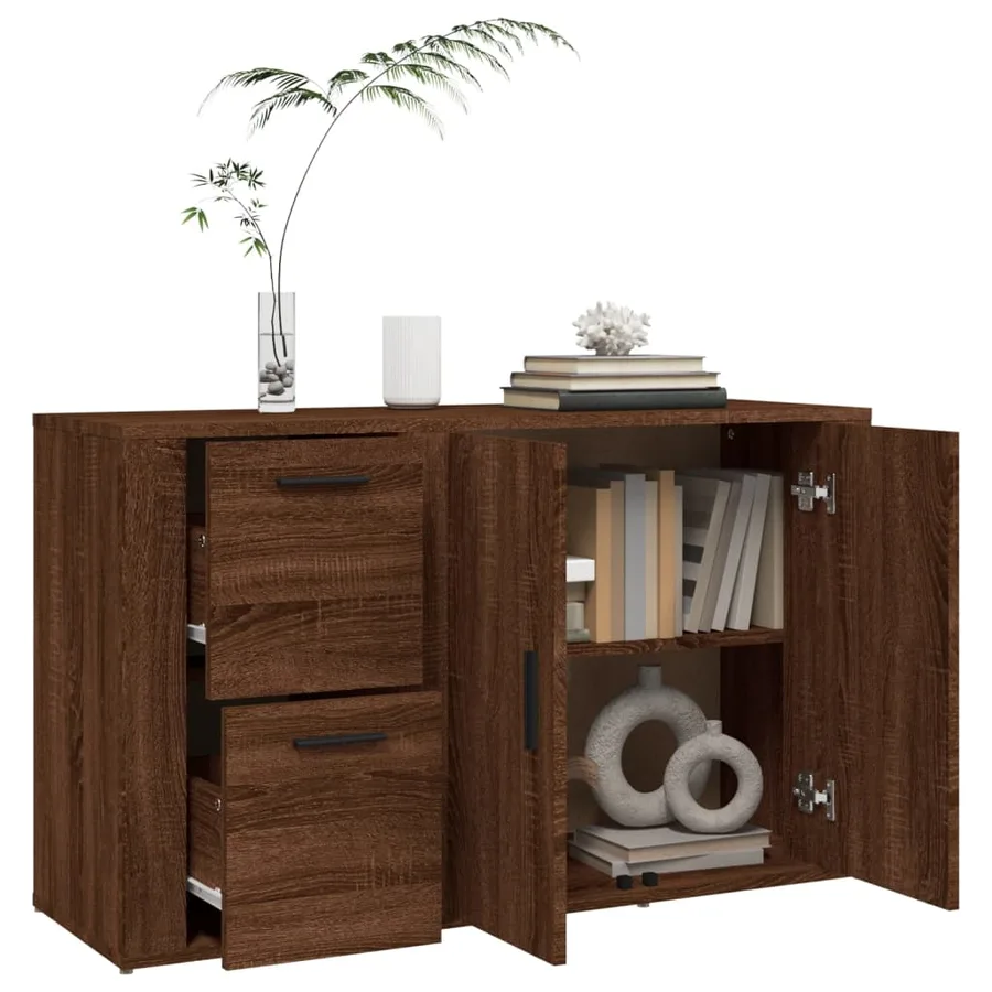 Buffet Chêne marron 100x33x59,5 cm Bois d'ingénierie - 5