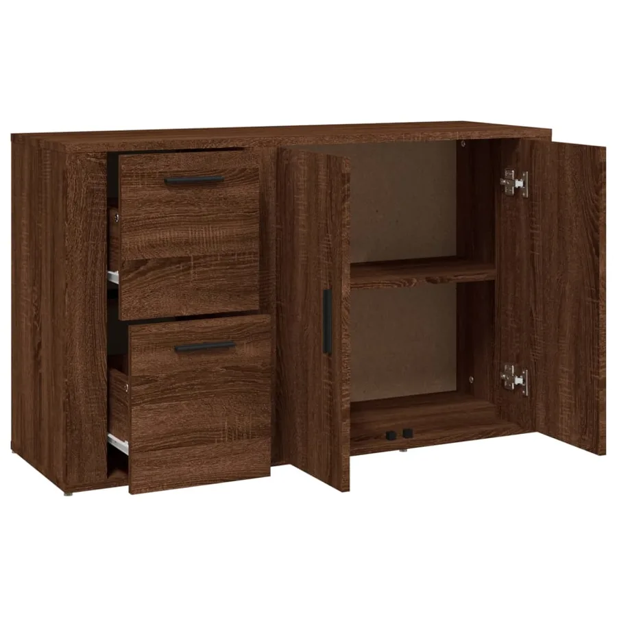 Buffet Chêne marron 100x33x59,5 cm Bois d'ingénierie - 8