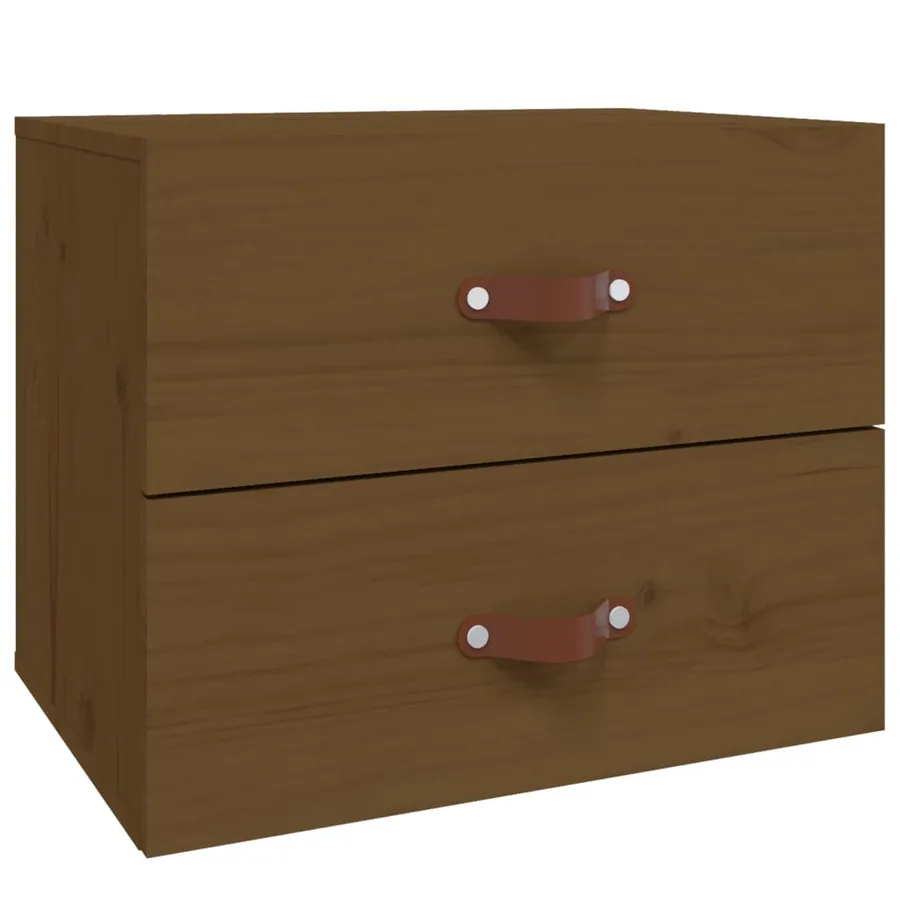 Table de chevet murale Marron miel 50x36x40 cm - 2
