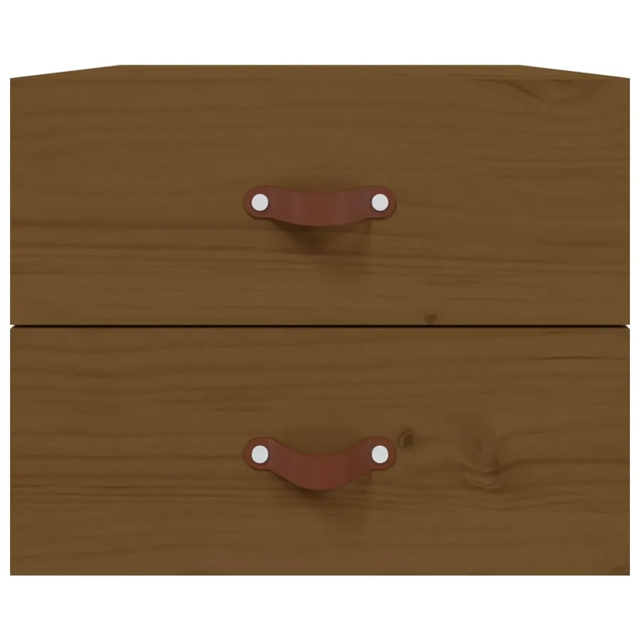 Table de chevet murale Marron miel 50x36x40 cm - 6