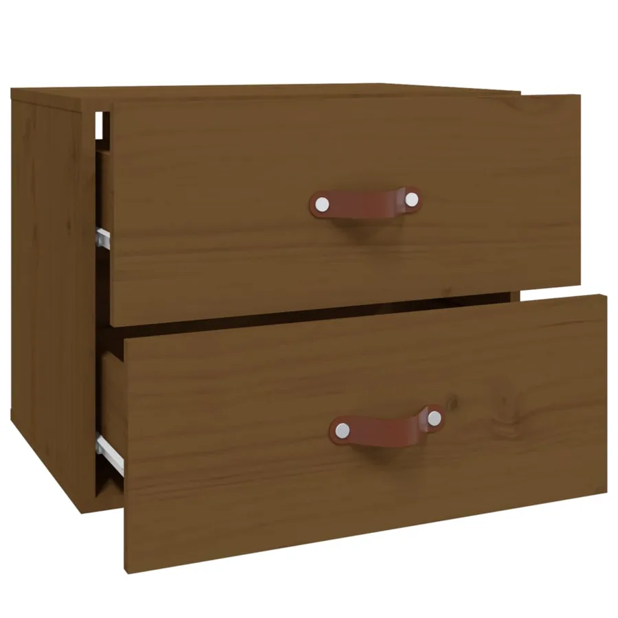 Table de chevet murale Marron miel 50x36x40 cm - 8