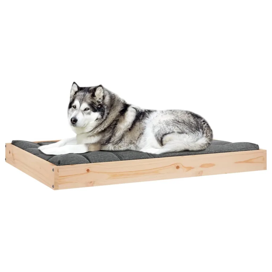 Lit pour chien 101,5x74x9 cm Bois de pin solide - 6