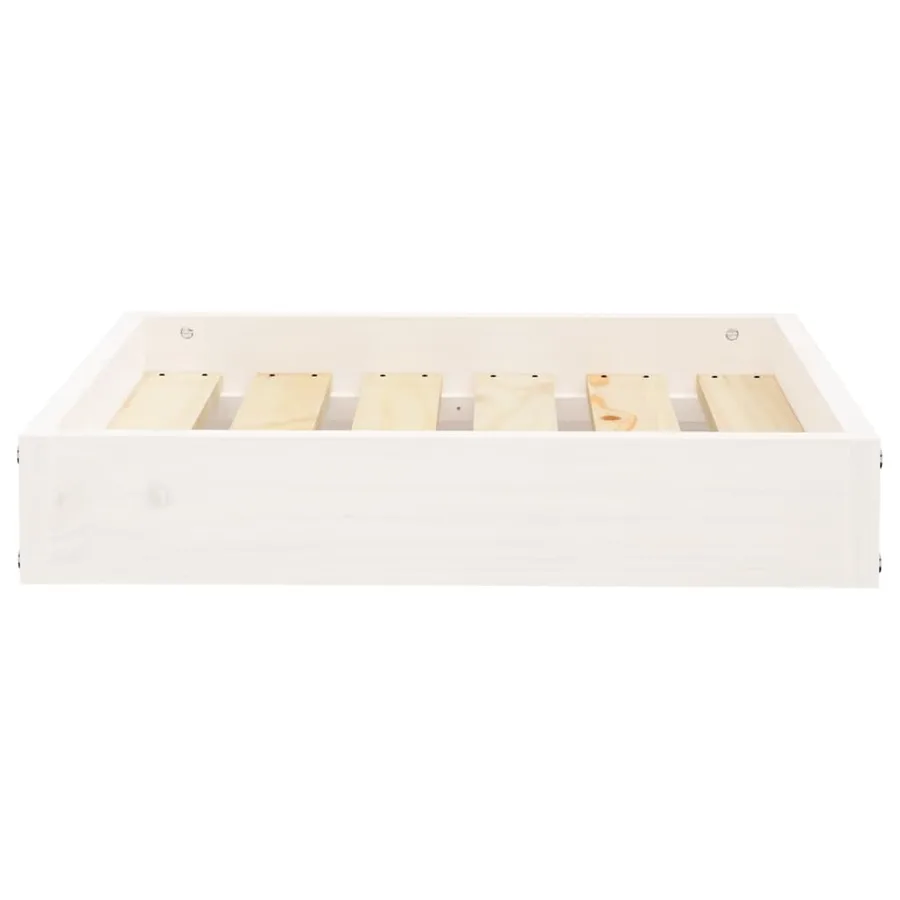 Lit pour chien Blanc 51,5x44x9 cm Bois de pin solide - 4