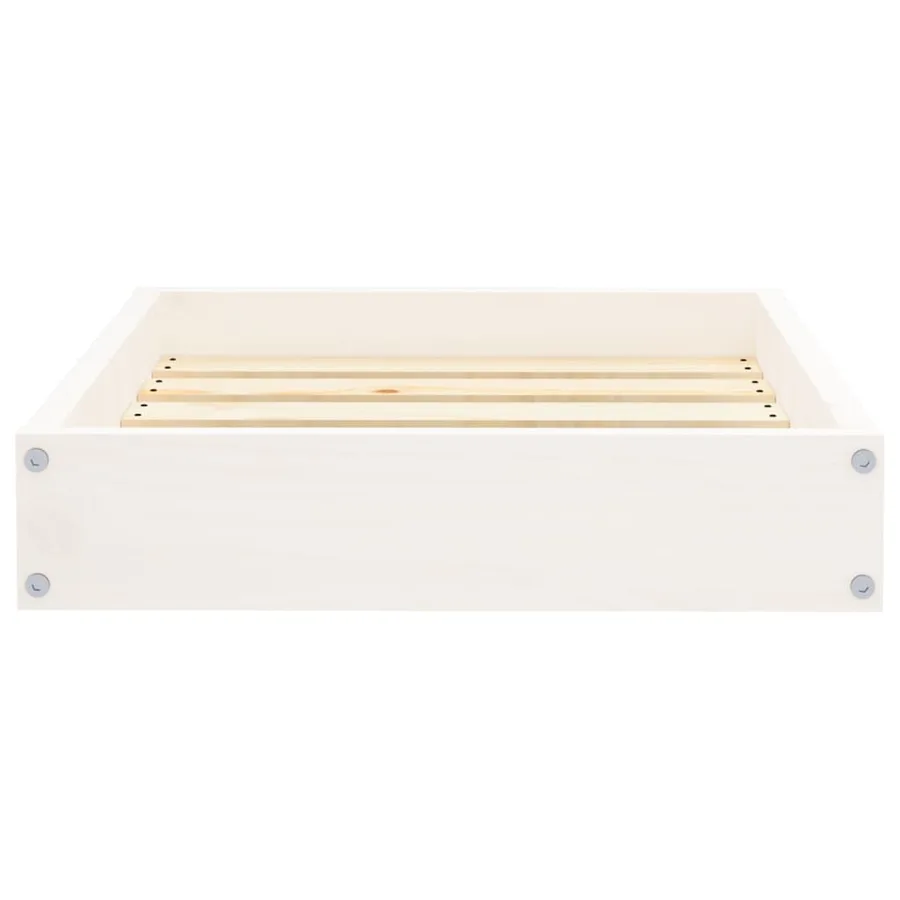 Lit pour chien Blanc 51,5x44x9 cm Bois de pin solide - 5