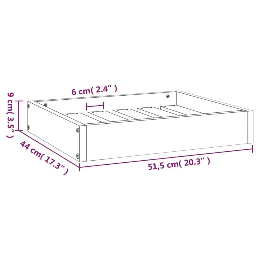 Lit pour chien Blanc 51,5x44x9 cm Bois de pin solide - 8