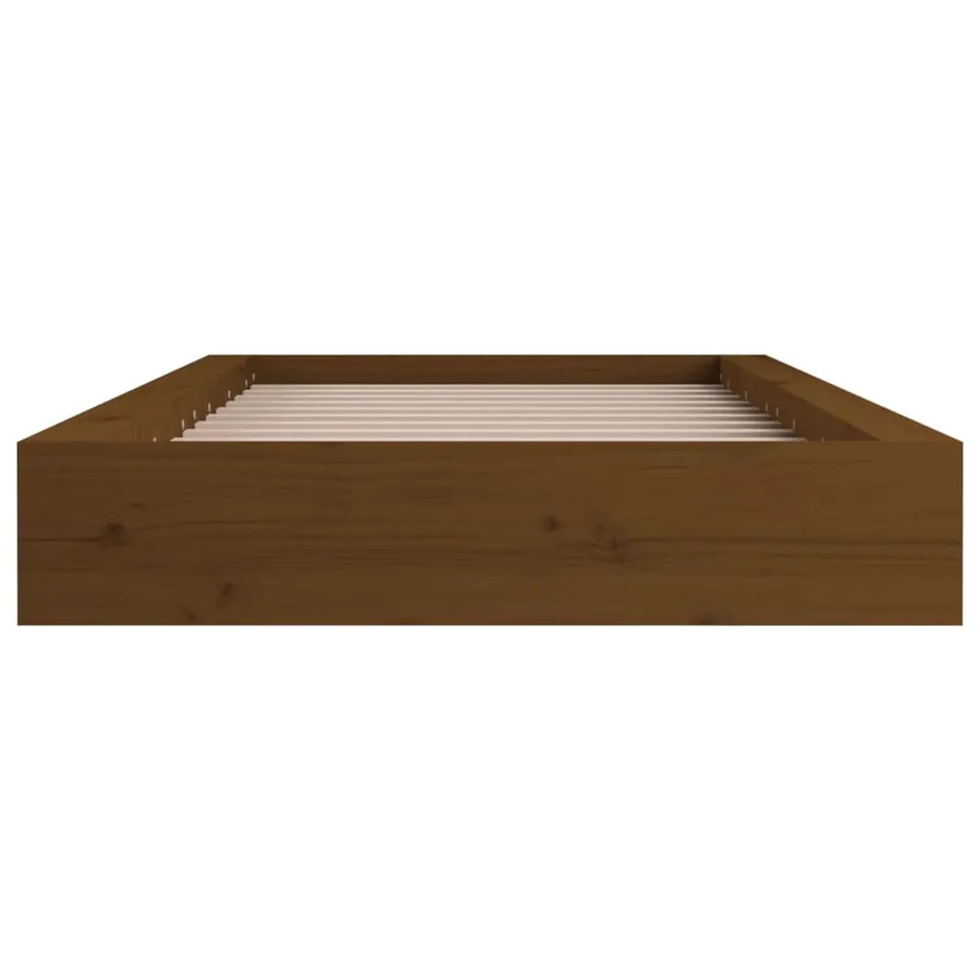 Cadre de lit sans matelas marron miel 75x190 cm bois massif - 4
