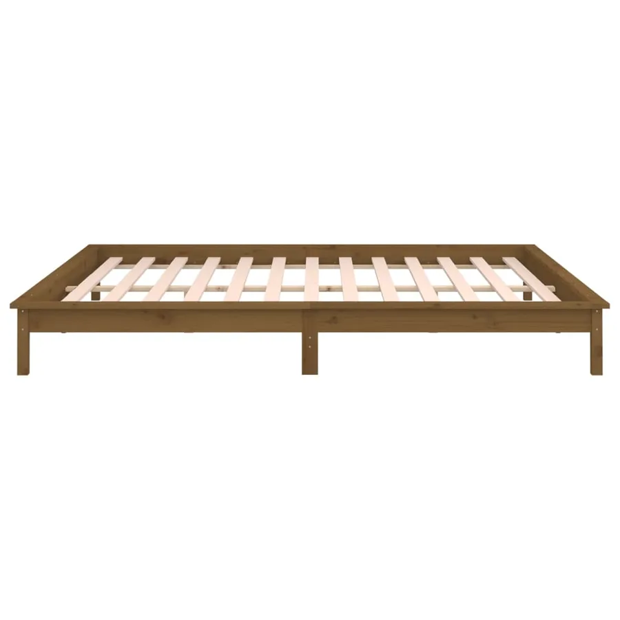 Cadre de lit à LED sans matelas 160x200 cm bois massif - 8