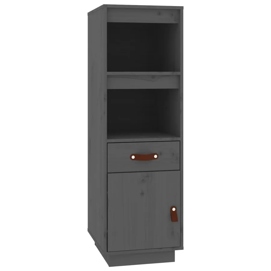 Buffet haut Gris 34x40x108,5 cm Bois massif de pin - 2