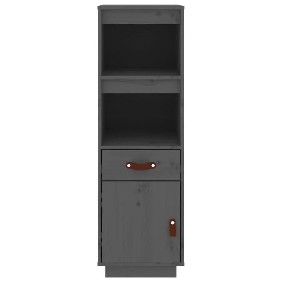 Buffet haut Gris 34x40x108,5 cm Bois massif de pin - 5