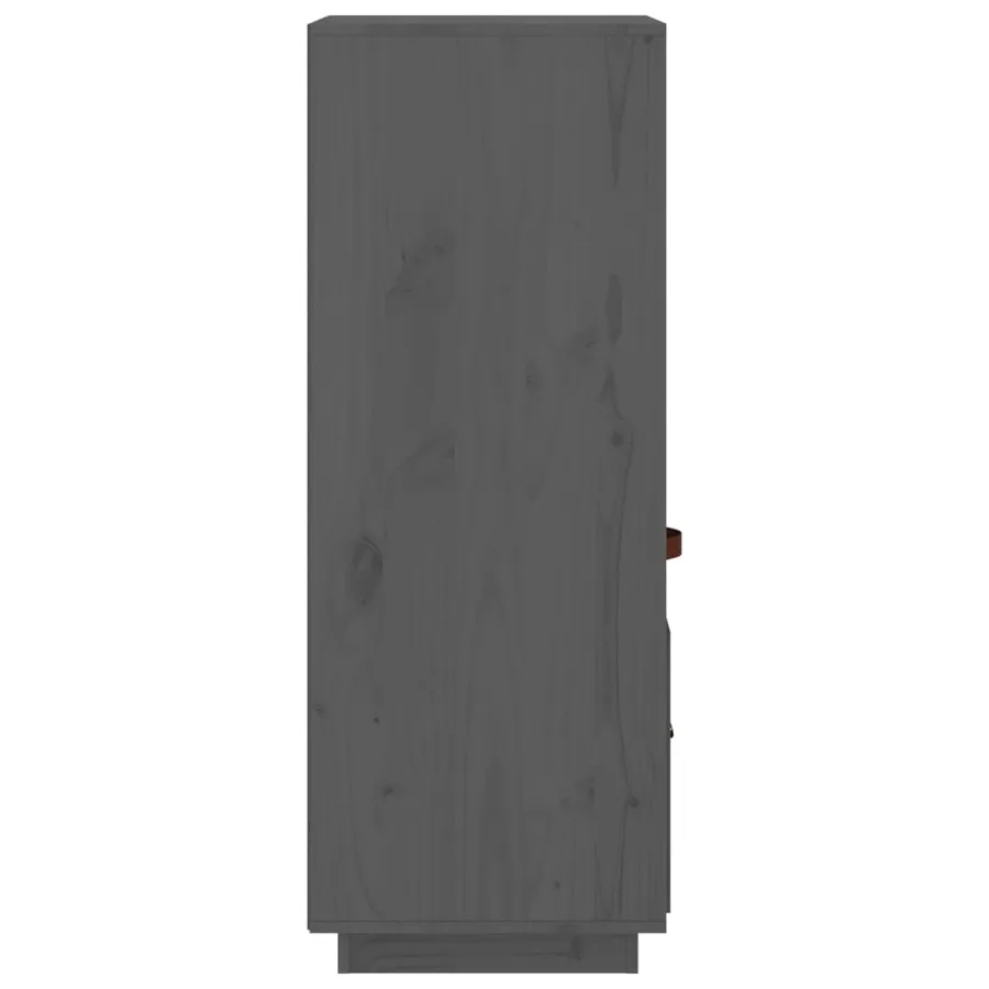Buffet haut Gris 34x40x108,5 cm Bois massif de pin - 7