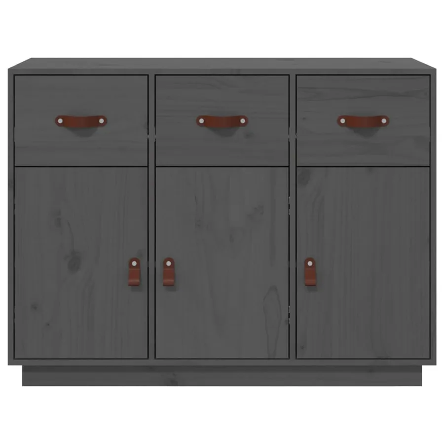 Buffet Gris 100x40x75 cm Bois massif de pin - 6