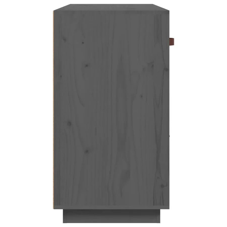 Buffet Gris 100x40x75 cm Bois massif de pin - 7