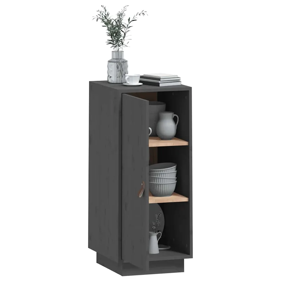 Buffet Gris 34x40x75 cm Bois massif de pin - 9