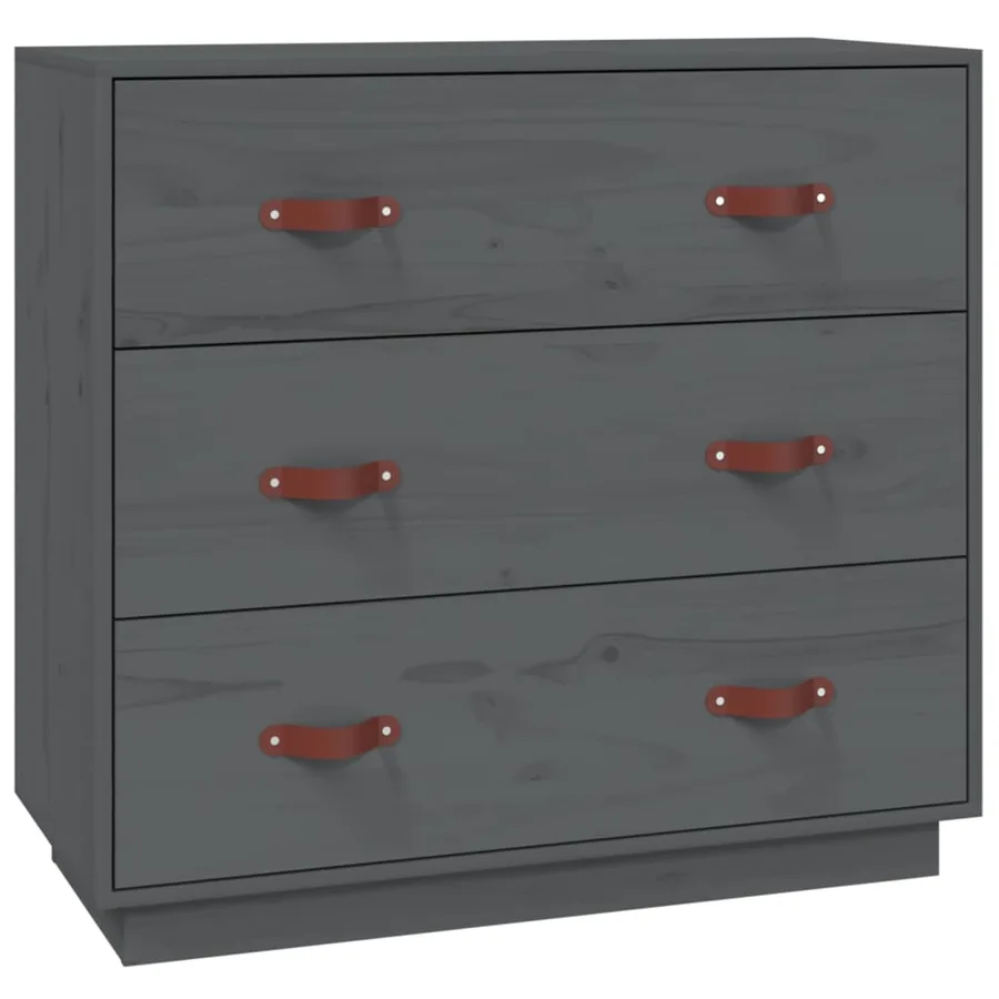 Buffet Gris 80x40x75 cm Bois massif de pin - 2