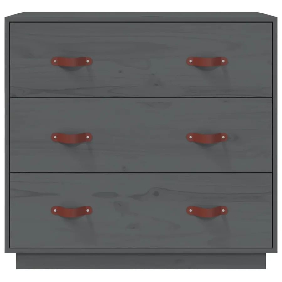 Buffet Gris 80x40x75 cm Bois massif de pin - 3