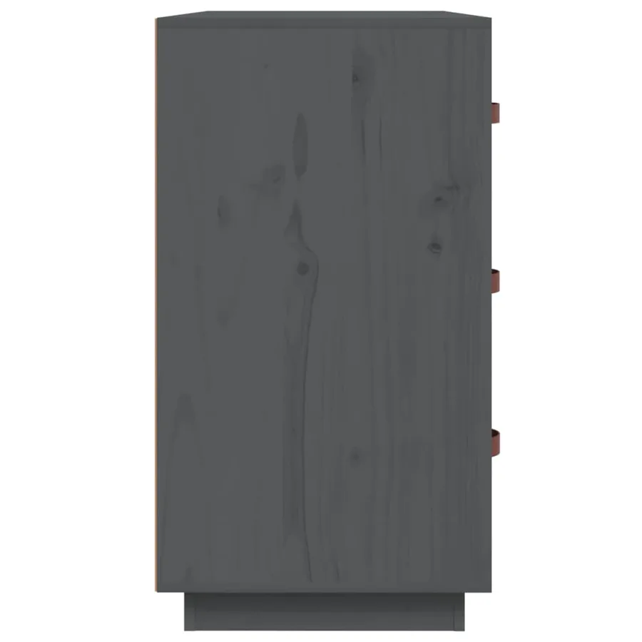 Buffet Gris 80x40x75 cm Bois massif de pin - 5