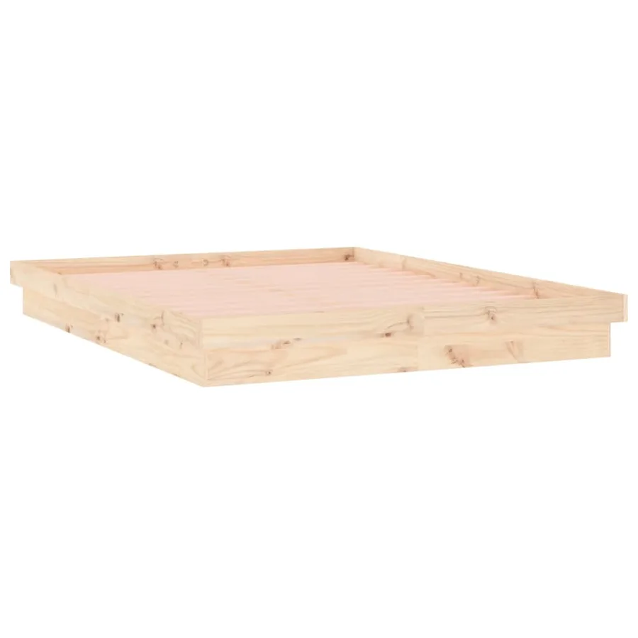 Cadre de lit à LED sans matelas bois massif - 6