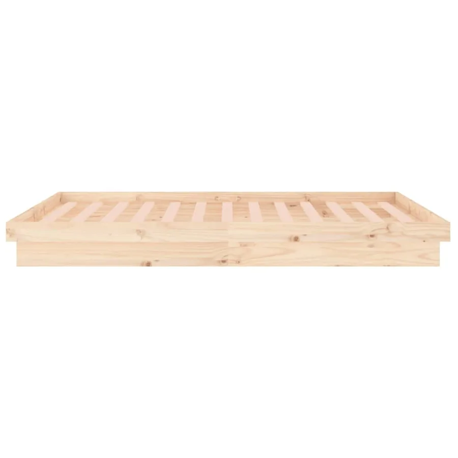 Cadre de lit à LED sans matelas bois massif - 8