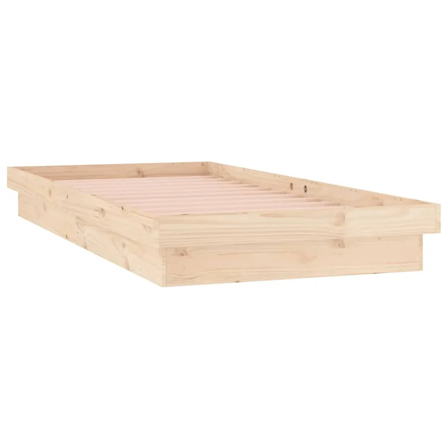 Cadre de lit à LED sans matelas bois massif - 6