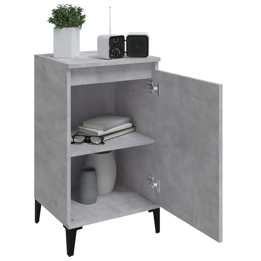 Tables de chevet 2 pcs gris béton 40x35x70 cm bois d'ingénierie - 4