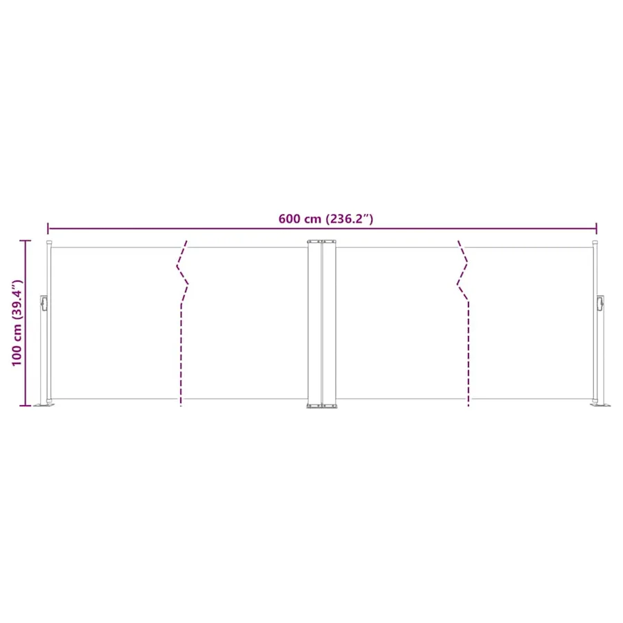 Auvent latéral rétractable Rouge 100 x 600 cm - 13