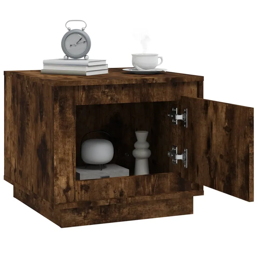 Table basse chêne fumé 51x50x44 cm bois d'ingénierie - 4