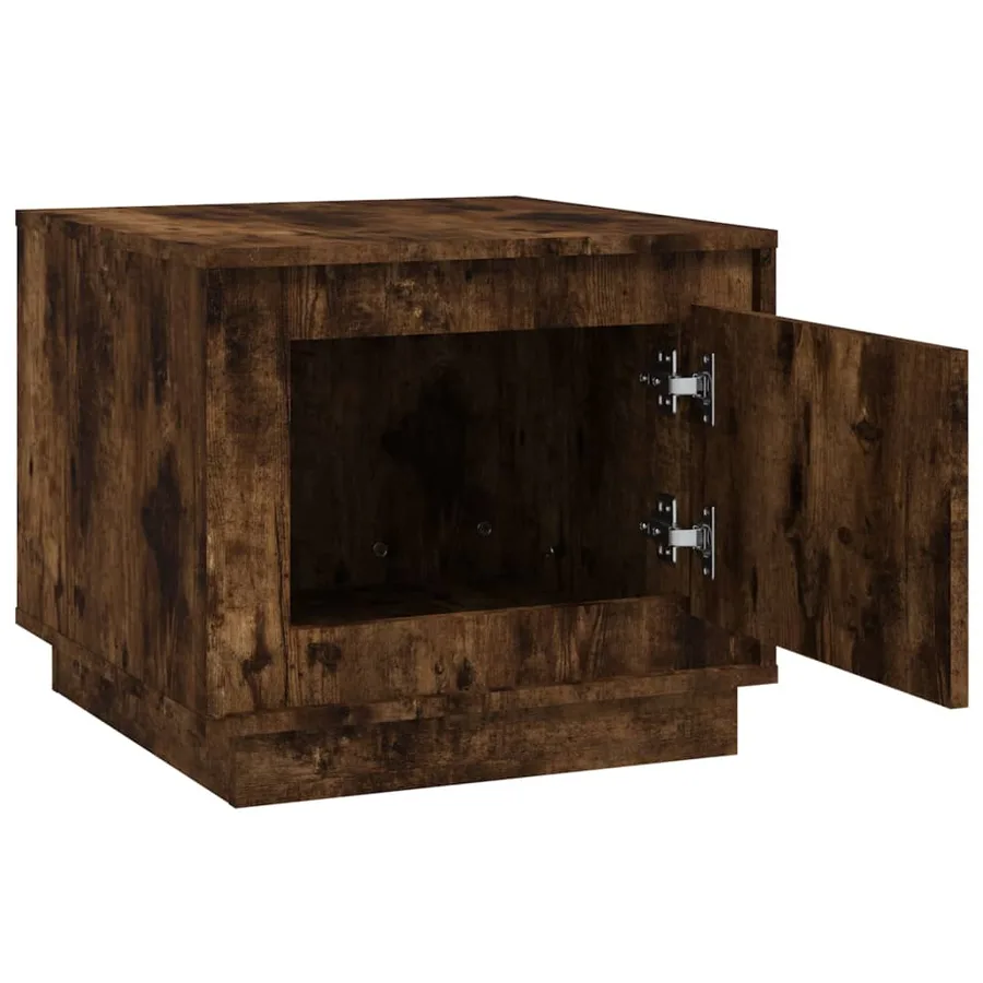 Table basse chêne fumé 51x50x44 cm bois d'ingénierie - 6