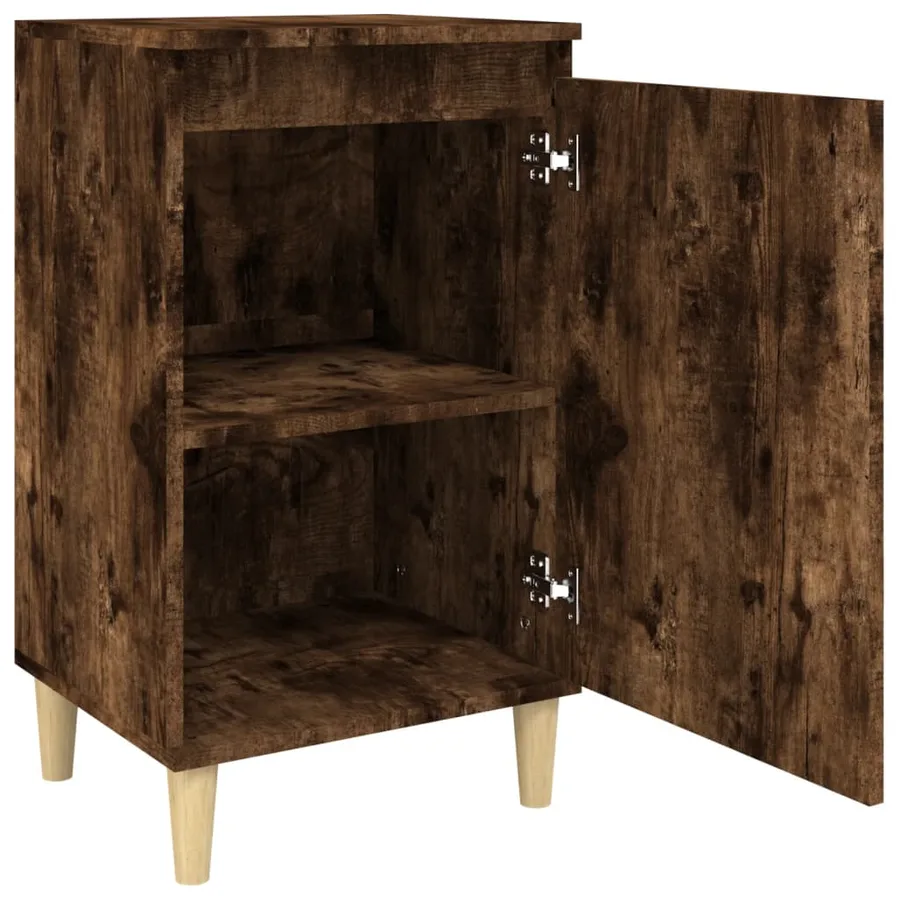 Tables de chevet 2 pcs chêne fumé 40x35x70 cm bois d'ingénierie - 6