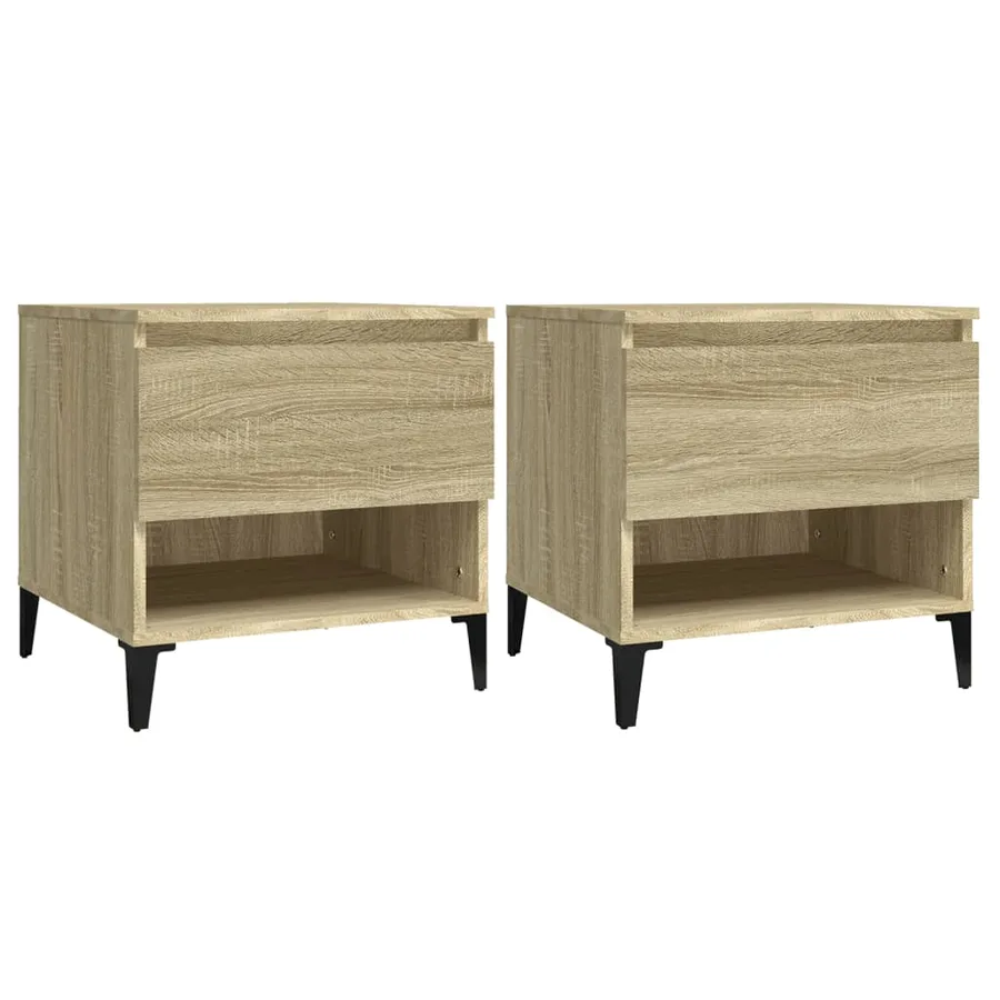 Tables d'appoint 2 pcs Chêne sonoma 50x46x50 cm Bois ingénierie - 2