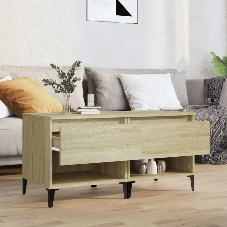 Tables d'appoint 2 pcs Chêne sonoma 50x46x50 cm Bois ingénierie - 3
