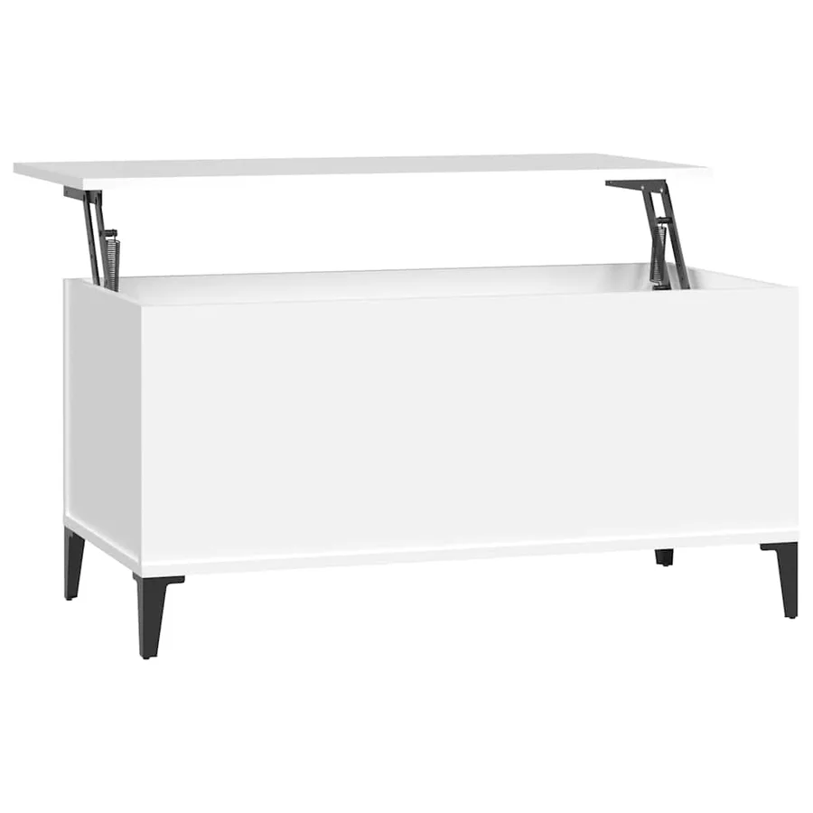 Table basse Blanc 90x44,5x45 cm Bois d'ingénierie - 2