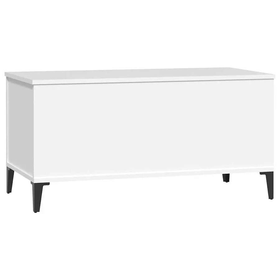 Table basse Blanc 90x44,5x45 cm Bois d'ingénierie - 4