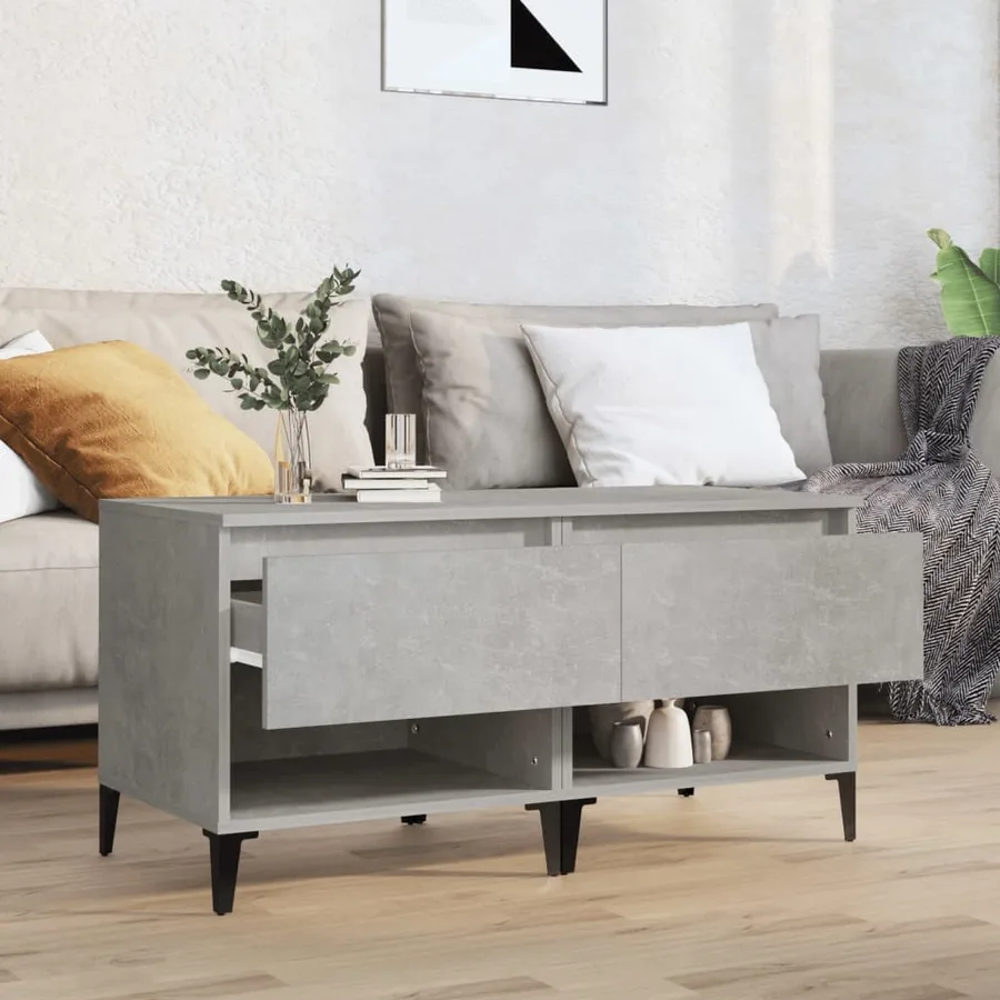 Tables d'appoint 2 pcs Gris béton 50x46x50 cm Bois d'ingénierie - 3