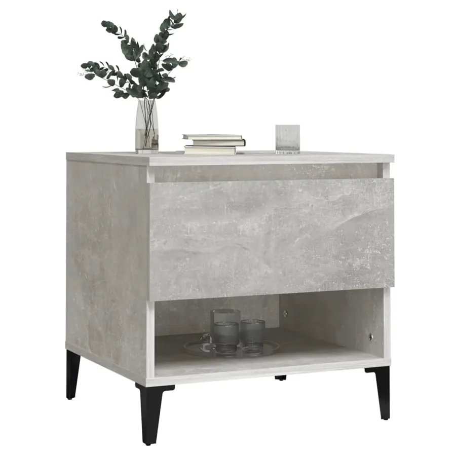 Tables d'appoint 2 pcs Gris béton 50x46x50 cm Bois d'ingénierie - 4