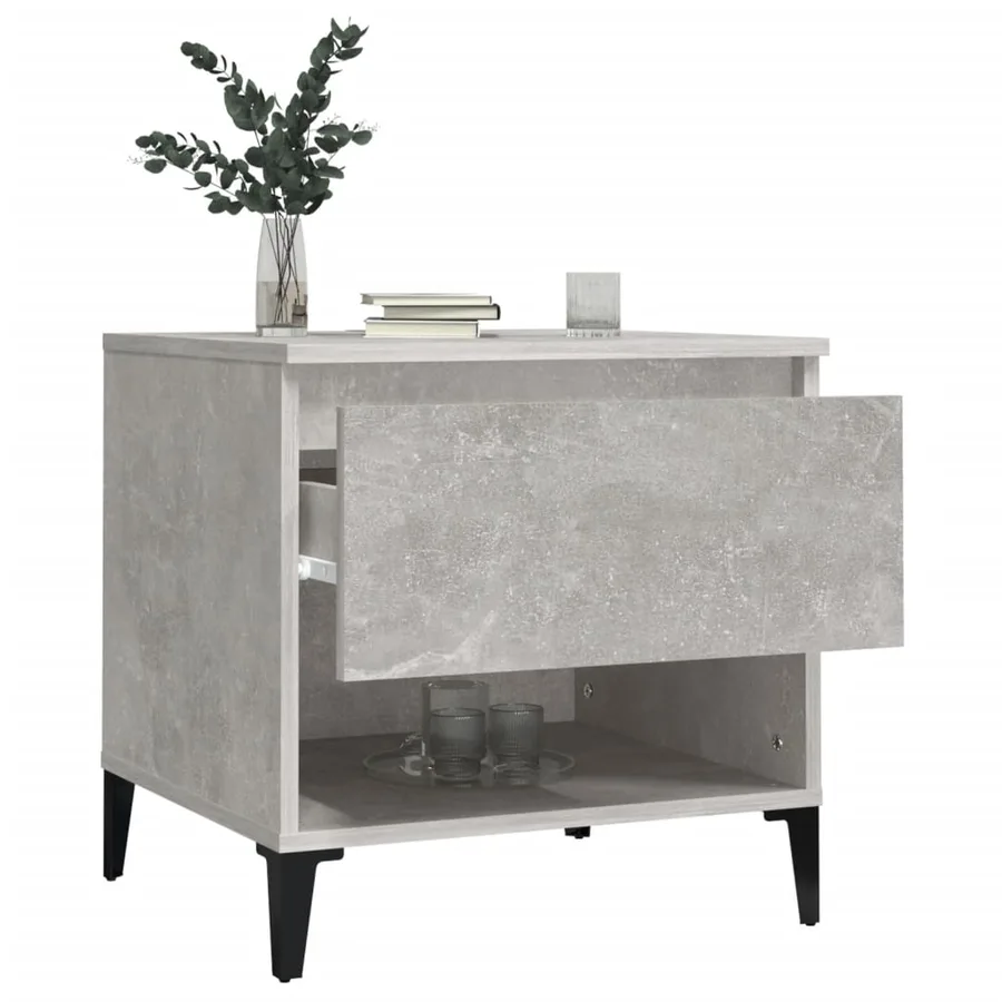Tables d'appoint 2 pcs Gris béton 50x46x50 cm Bois d'ingénierie - 5