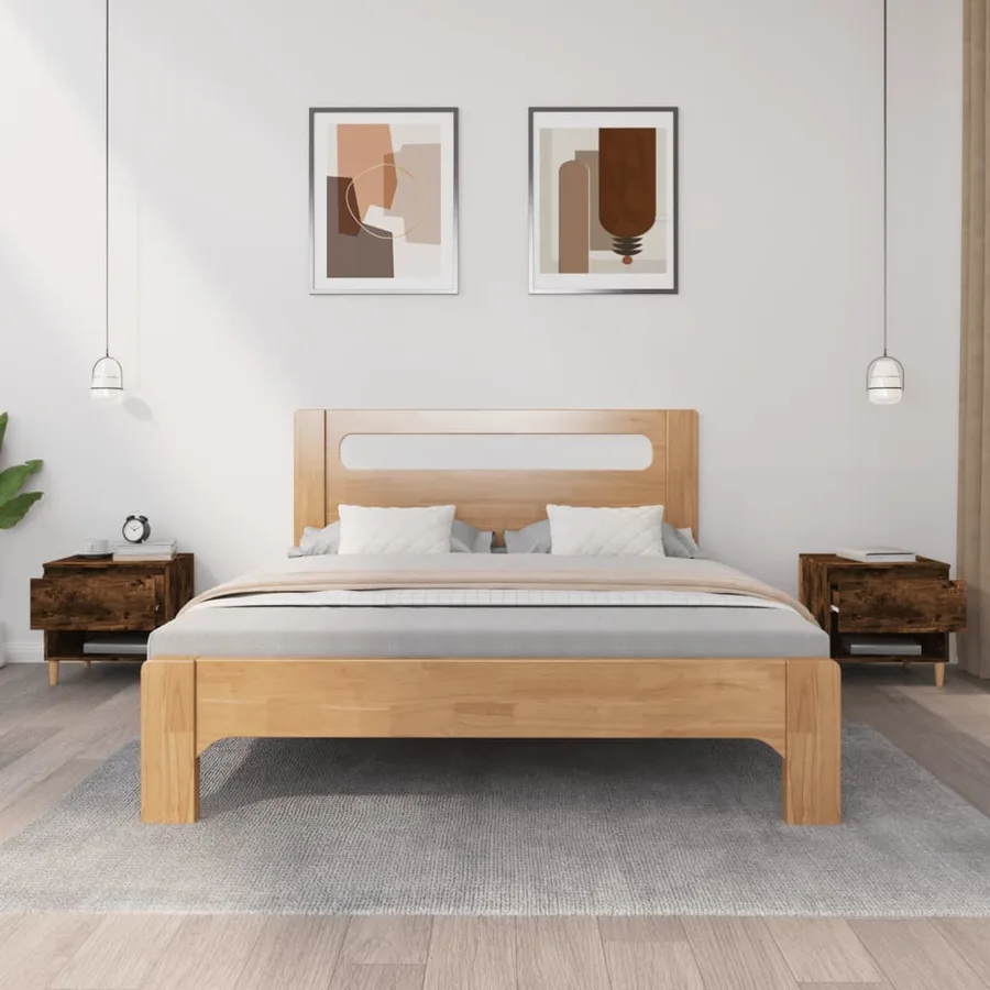 Tables de chevet 2 pcs Chêne fumé 50x46x50 cm Bois d’ingénierie - 3
