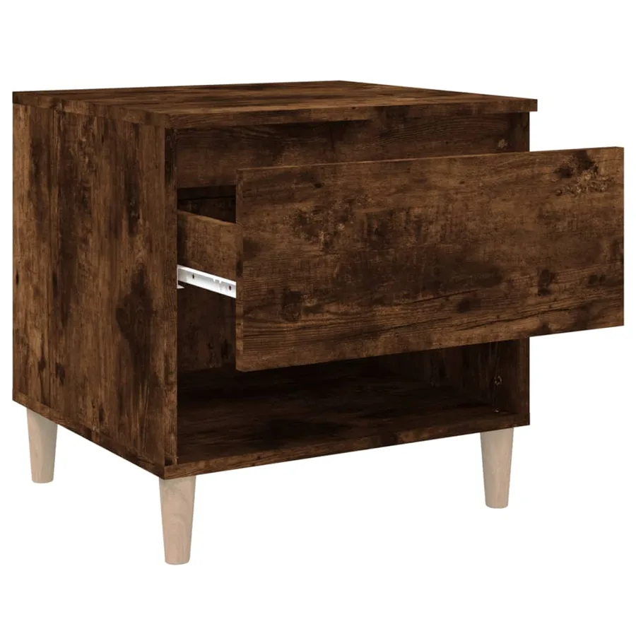Tables de chevet 2 pcs Chêne fumé 50x46x50 cm Bois d’ingénierie - 7