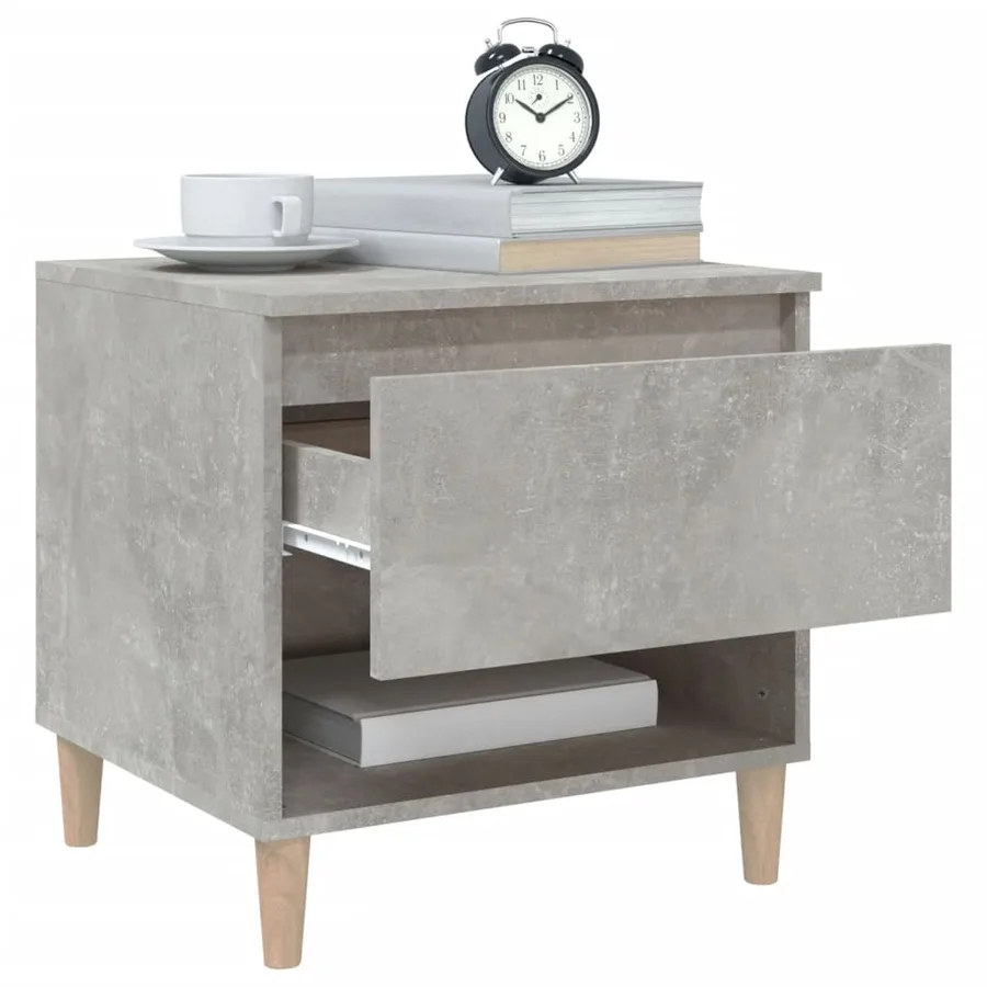 Tables de chevet 2 pcs Gris béton 50x46x50 cm Bois d’ingénierie - 4