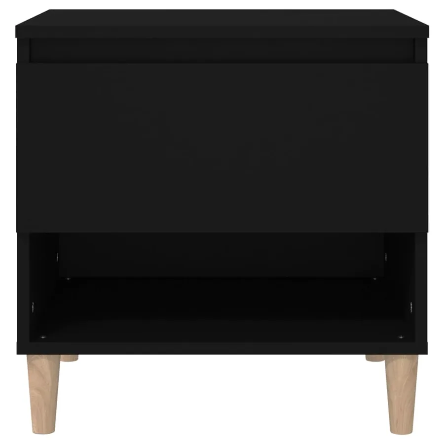 Table de chevet Noir 50x46x50 cm Bois d’ingénierie - 5